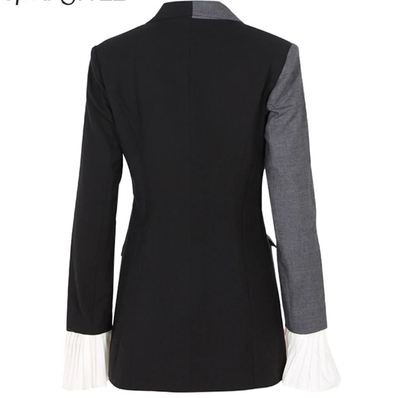 Two Tone Blazer Pleated Blazer - Picture 3 of 4